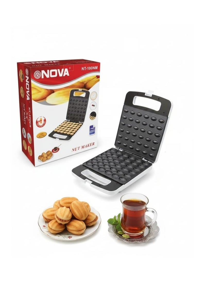 NOVA صانع بسكويت الجوز 36 قطعة 1400 واط تسخين مزدوج الجوانب، صانع كعكة الجوز والبسكويت الكهربائي غير اللاصق، آلة خبز إفطار صغيرة للمطبخ المنزلي، NT-190NM - Image 1